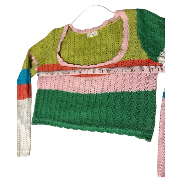 La Hearts Colorful Striped Crop Top - Picture 4 of 11